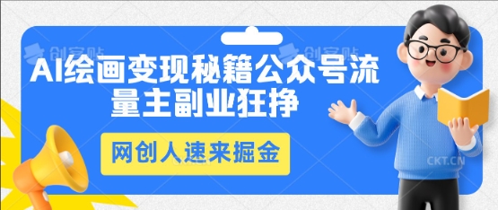 AI绘画变现秘籍：公众号流量主副业狂挣，网创人速来掘金-聚伍星盟
