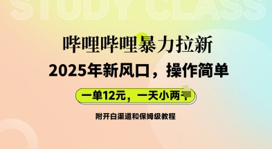 哔哩哔哩暴力拉新：2025年新风口，一单12元，一天数张(附开白渠道和保姆级教程)-聚伍星盟